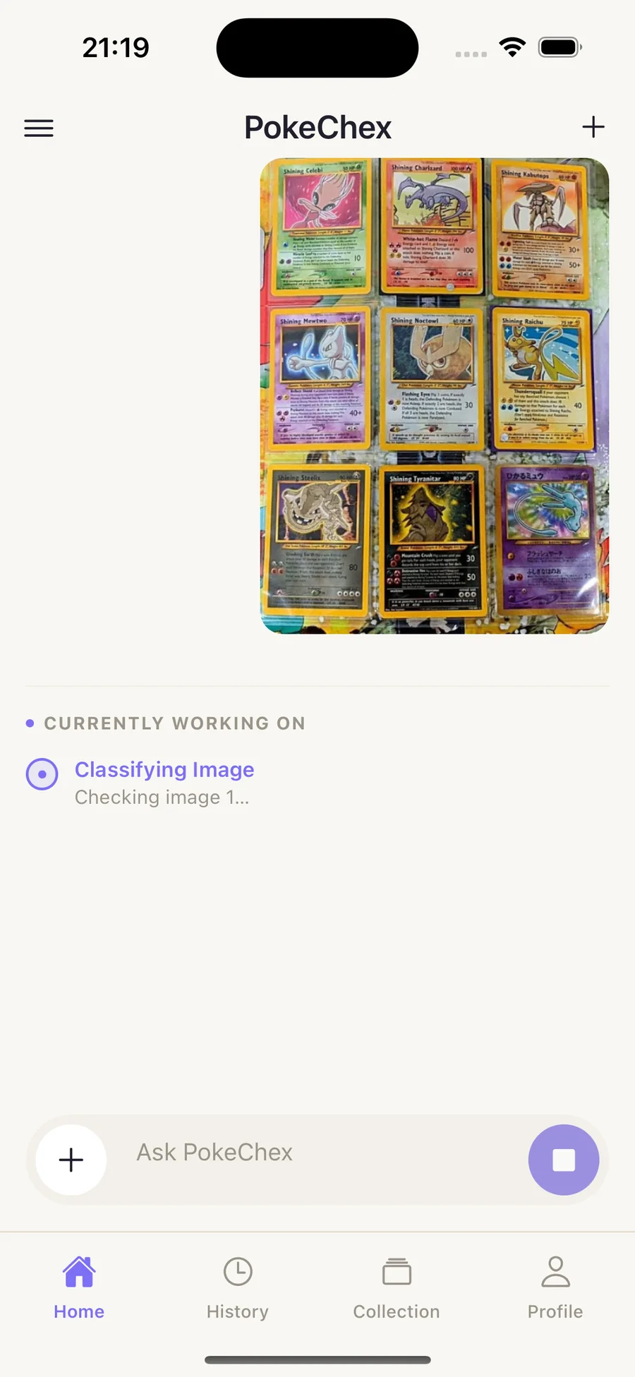 PokeChex classifying a multi-card image